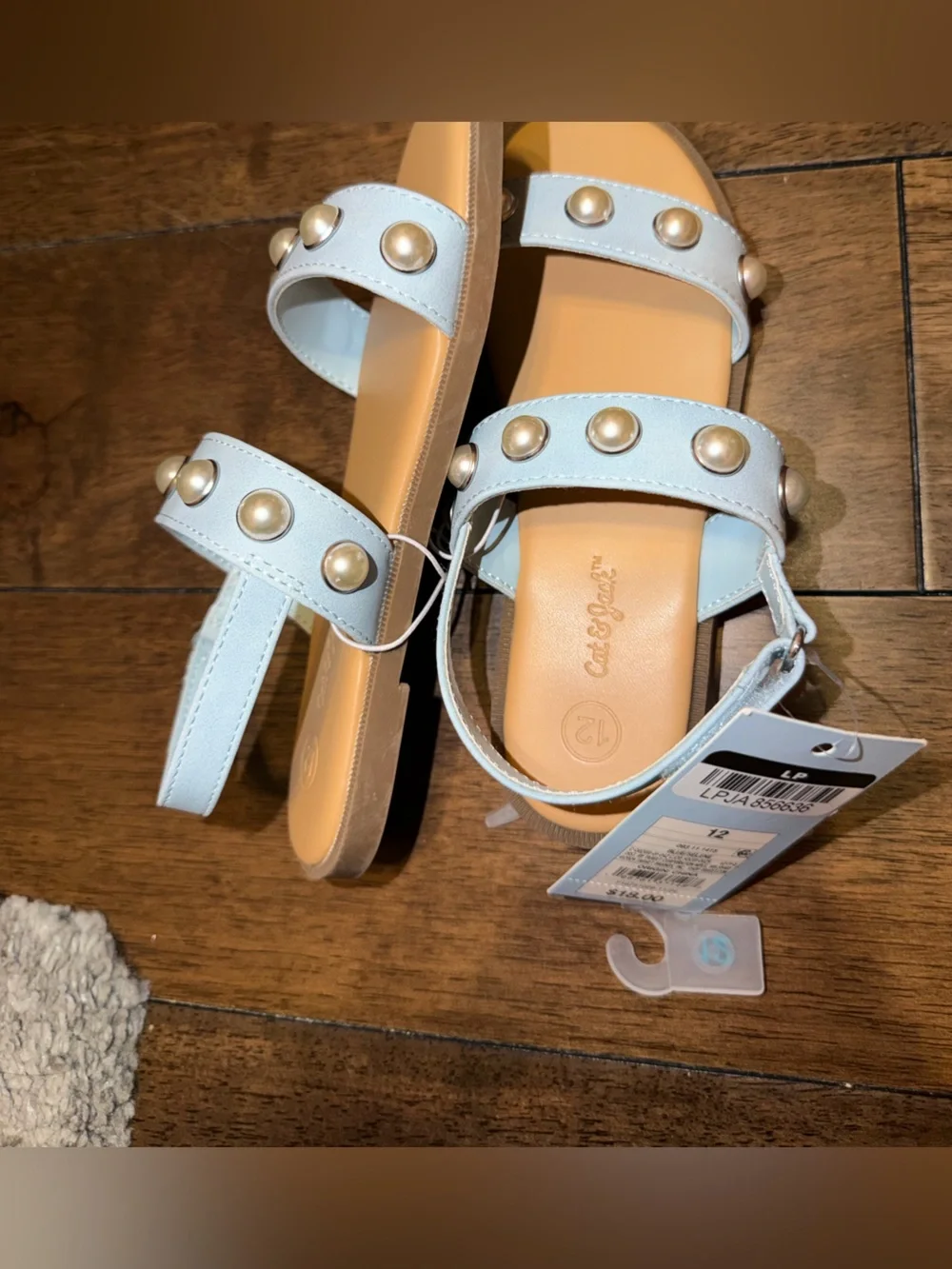 Cat & Jack Light Blue Pearl Stud Sandals